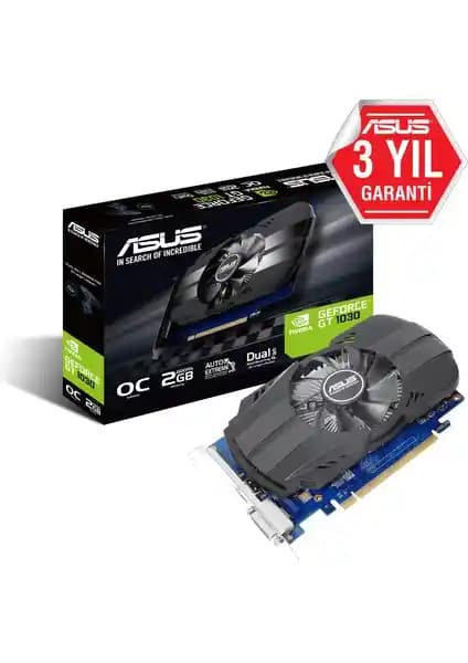 Asus 2GB PH-GT1030-O2G Ekran Kartı: Orta Seviye Oyun ve Grafik İşlemleri İçin Uygun